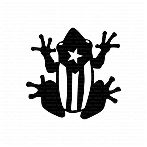 Puerto Rico Frog Puerto Rico Flag Coqui Silhouette SVG - Etsy