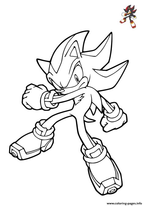 Sonic Shadow The Hedgehog Coloring page Printable