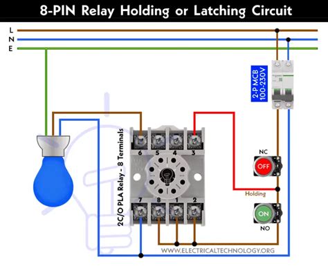 How to Wire 8-PIN Relay for Holding or Latching Circuit?