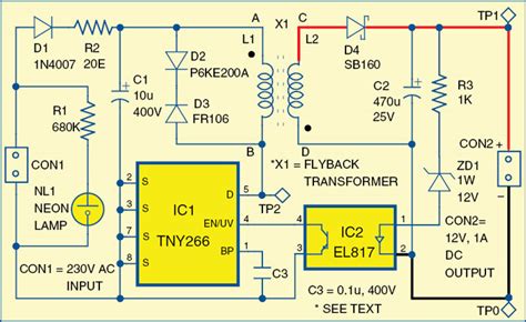 12V, 1A SMPS Circuit Diagram | Electronic Circuits Diagram