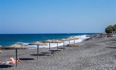 Beach weather in Kamari Beach, Santorini, Greece in October