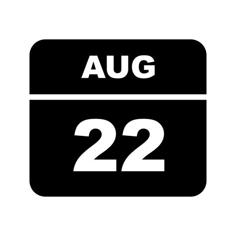 August 22nd Date on a Single Day Calendar 502161 Vector Art at Vecteezy