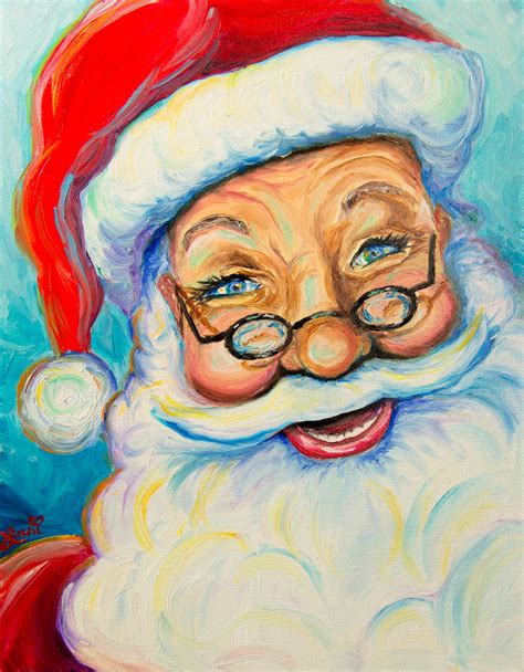 Santa 11×14 oil on canvas painting | Lani Woods