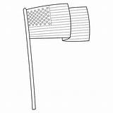 Waving American Flag Coloring Page sketch template