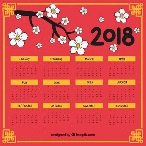 Free Vector | Chinese new year calendar