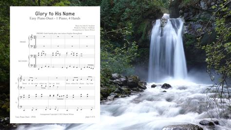 Glory to His Name (Easy 1 Piano, 4 Hands Duet ~ with lyrics) - YouTube