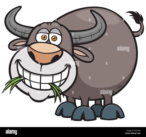 Vector illustration of Cartoon Buffalo Stock Vector Art & Illustration ...