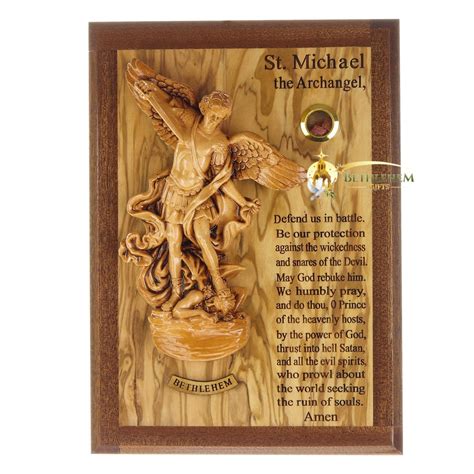 Saint Michael The Archangel Wall Plaque Prayer in English