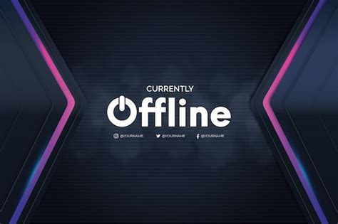 Free Vector | Offline twitch Banner with 3d Background