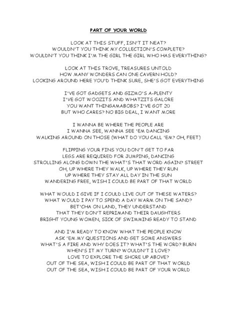 Part of Your World Lyrics