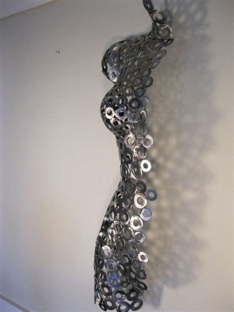 Abstract Modern Metal Sculpture Wall Art Torso by Holly Lentz