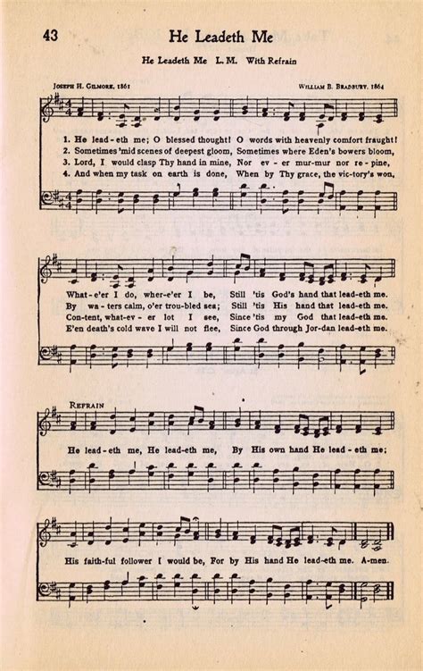 He Leadeth Me - Printable Hymn Book Page - Knick of Time