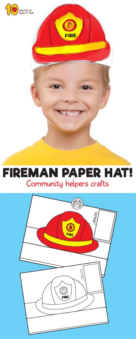 Fireman Hat Template | Fireman hat, Hat template, Fire safety preschool crafts