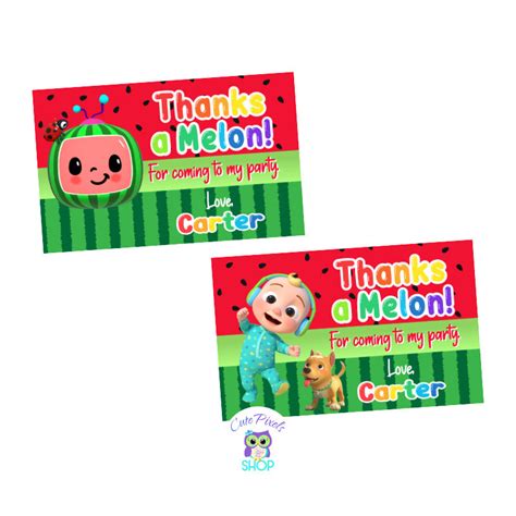 Cocomelon Thank You Tags - Cocomelon Thank you Labels – Cute Pixels Shop