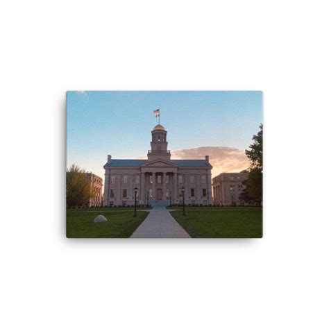 Iowa Old Capital Building Sunset Canvas - Etsy