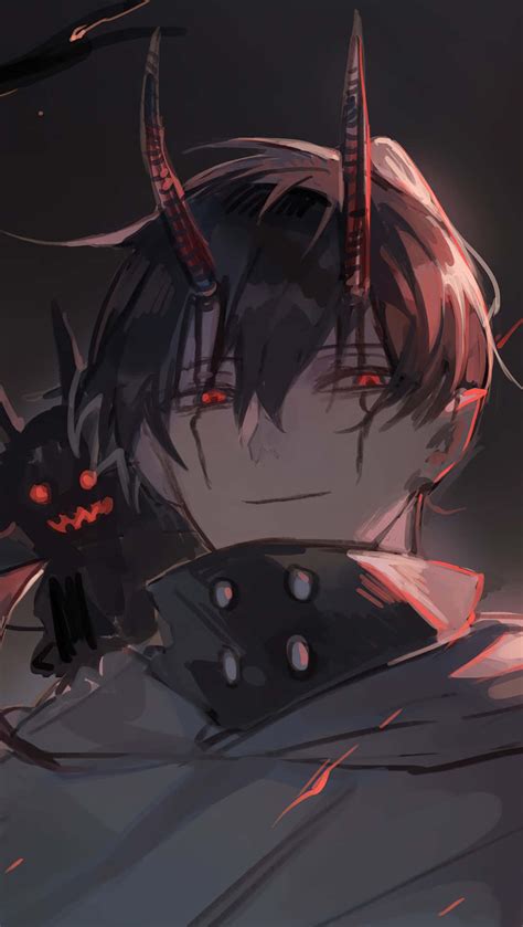 Download Black Anime Pfp Of Demon Boy Wallpaper | Wallpapers.com