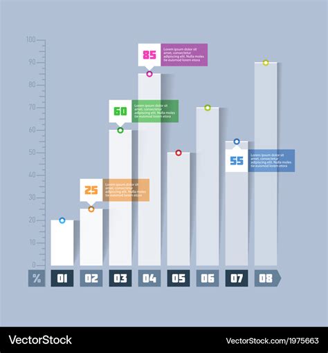 Bar chart graph infographics element Royalty Free Vector