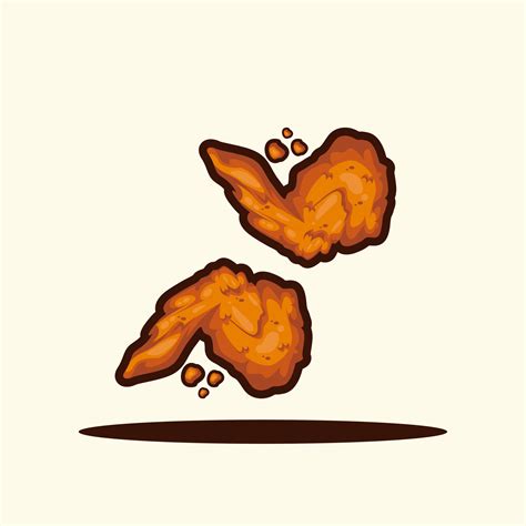 vector illustration of fried chicken wings .food sticker, food cartoon ...