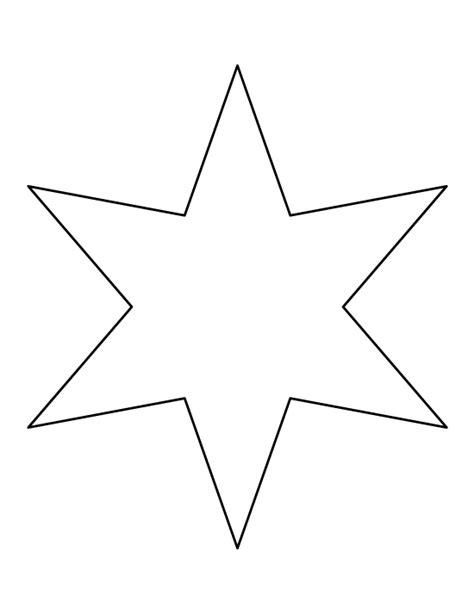 Printable Six-Pointed Star Template | Star template, Printable patterns ...