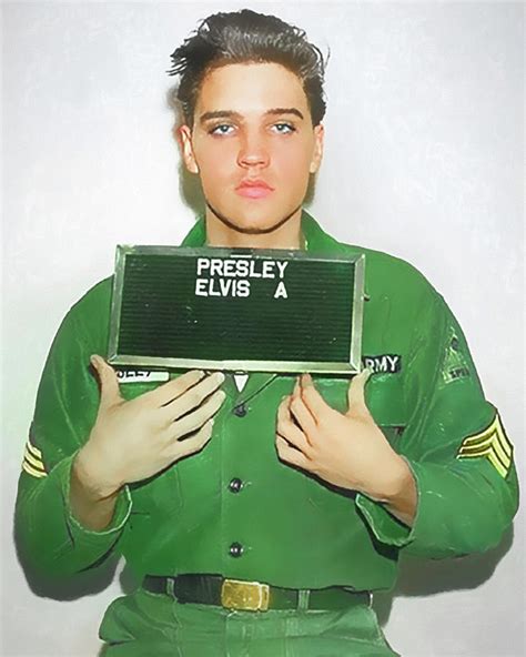 Elvis Presley Mugshot Colorized Mixed Media by Dan Sproul | Pixels