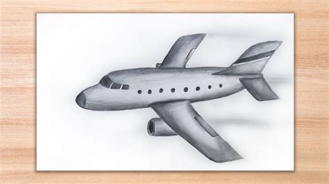 Airplane pencil drawing / How to draw aeroplane by easy step by step pencil drawing - YouTube