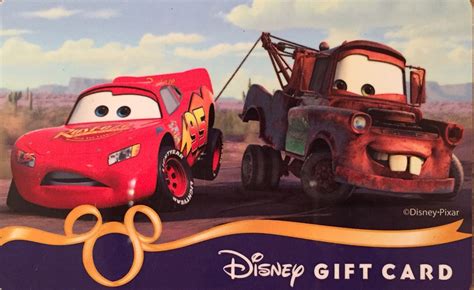 Disney Tow Mater and Lighting McQueen gift card | Disney gift card, Disney gift, Gift card