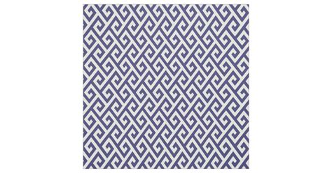 Chic blue and white greek key geometric pattern fabric | Zazzle