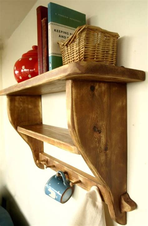 Country Cottage Shelf And Wooden Peg Rail | Country kitchen shelves, Shelves, Wooden pegs