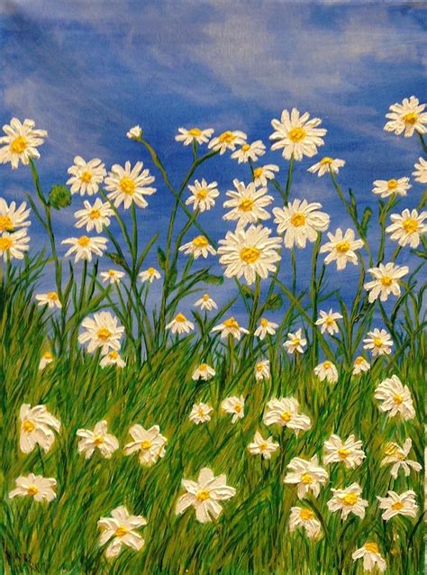 Daisy Field Painting by Mandy Harpt