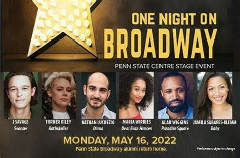 One Night on Broadway returns to Centre Stage - College of Arts ...