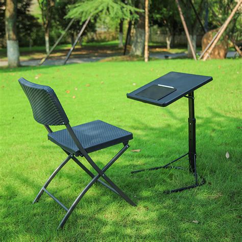 Foldable Lifting Mobile Standing Laptop Desk for Study and Working Height Adjustable Computer ...