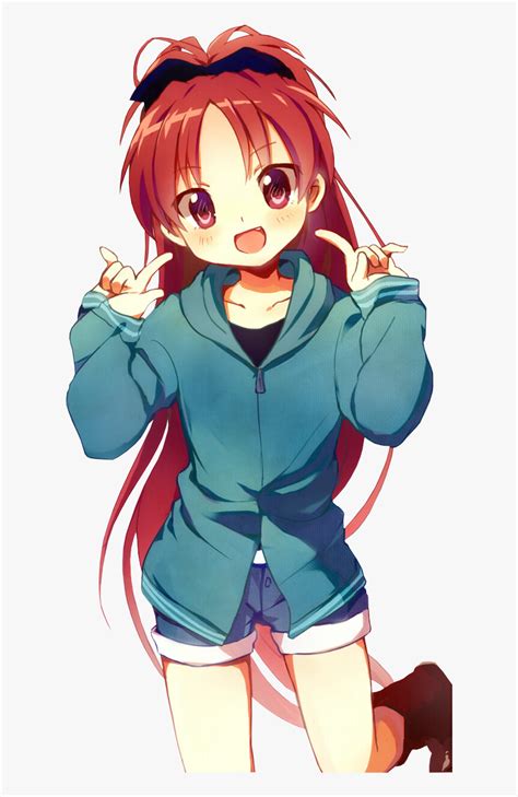 Little Red Haired Anime Girl , Png Download - Little Anime Girl With Red Hair And Red Eyes ...