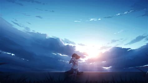 3840x2160 Anime Girl Alone Sitting 4K ,HD 4k Wallpapers,Images ...