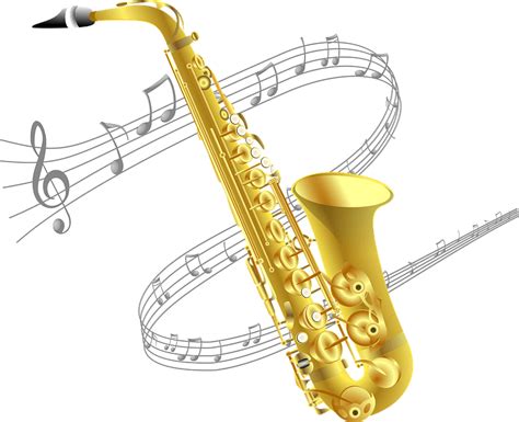 Saxophone and Music Staff clipart. Free download transparent .PNG | Creazilla