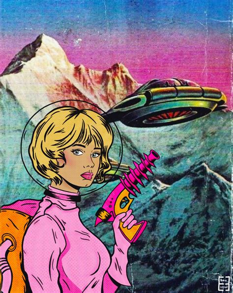 Retro Sci-fi Art Galactic Girl V1 by Em2art, Vintage Art, Comic Pop Art ...