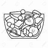 Coloring Salad Fruit Pages Sketch Page sketch template