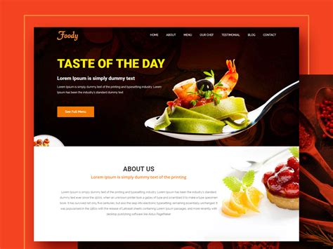 Web Layout Restaurant by Sandhya T on Dribbble