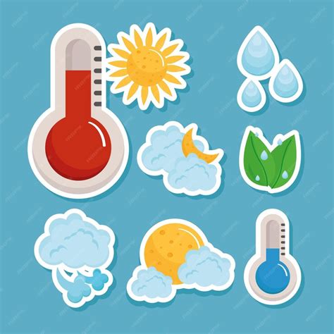 Premium Vector | Eight weather forecast icons