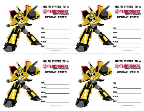 Transformers Birthday Invitations – Free Printable