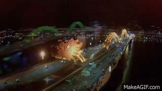 Fire Breathing Dragon Bridge of Da Nang, Vietnam, from the sky! on Make ...