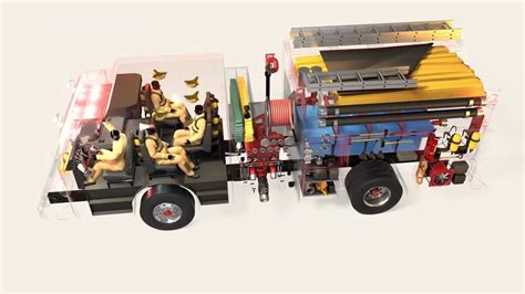 A Detailed Animated Tour Inside a Fire Engine Truck