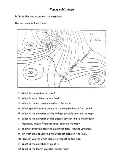 4th Grade Elevation Map Worksheet - Riset