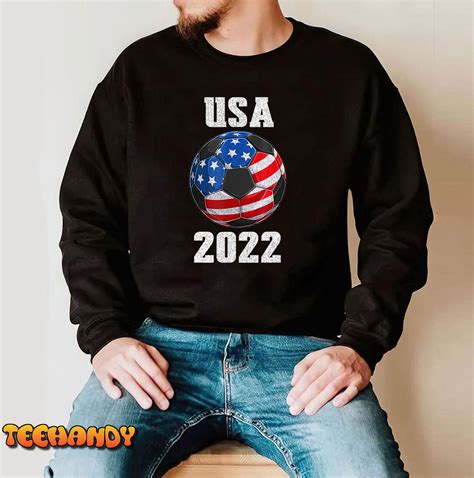 USA Flag Jersey USA American Soccer Team 2022 Football T-Shirt