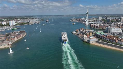 A Passenger Ferry Entering Portsmouth Harbour 23587295 Stock Video at Vecteezy