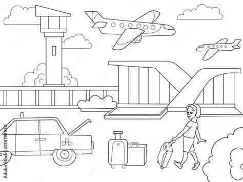 Airport Clipart Black And White