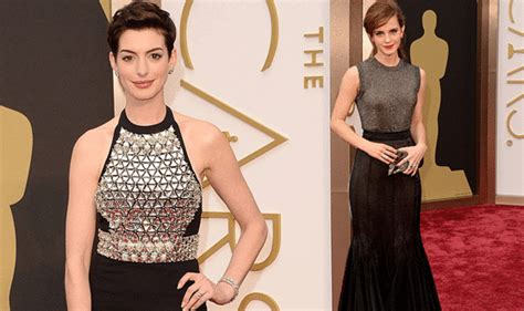 OSCARS 2014: Emma Watson and Anne Hathaway look chic in figure-hugging LBDs | Celebrity News ...