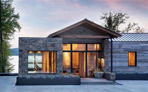 This mountain modern lakefront home in Montana is all about Zen | Modern lake house, Modern ...