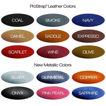 ProStrap® Leather Color Chart