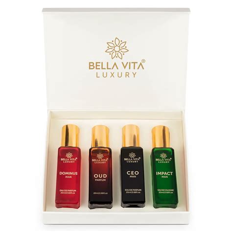 Buy Bella Vita Luxury Man Perfume Gift Set 4x20 ML for Men with Dominus, Oud, CEO, Impact ...