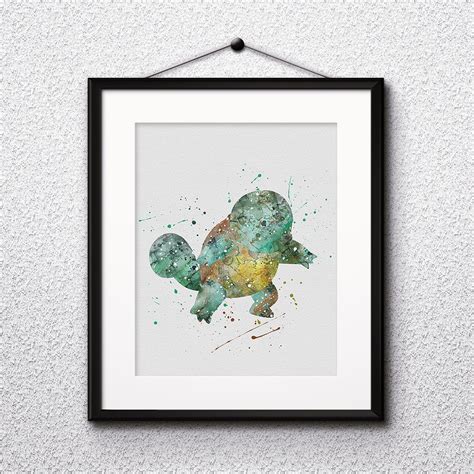 Squirtle Watercolor Print, Squirtle Art, Pokemon Squirtle, Pokemon ...